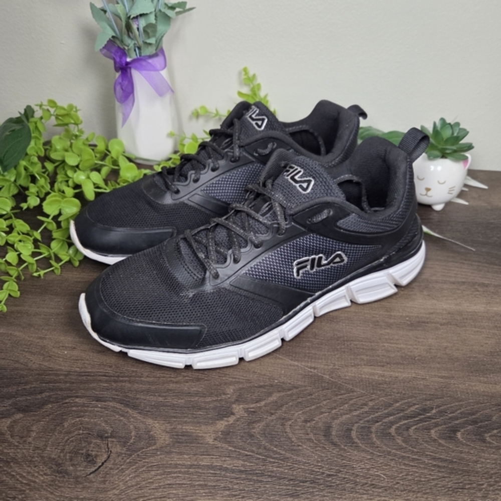 Fila Memory Foam Steelsprint 1RM00103-003 Men's Black Shoes Sneakers Sz 11 #0043